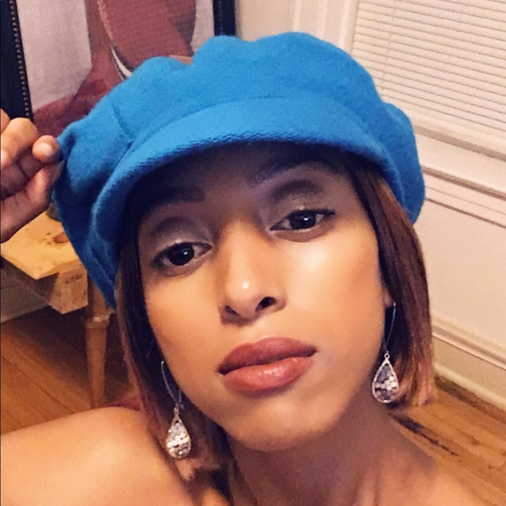 100% Cobalt Blue Wool Beret Hat
